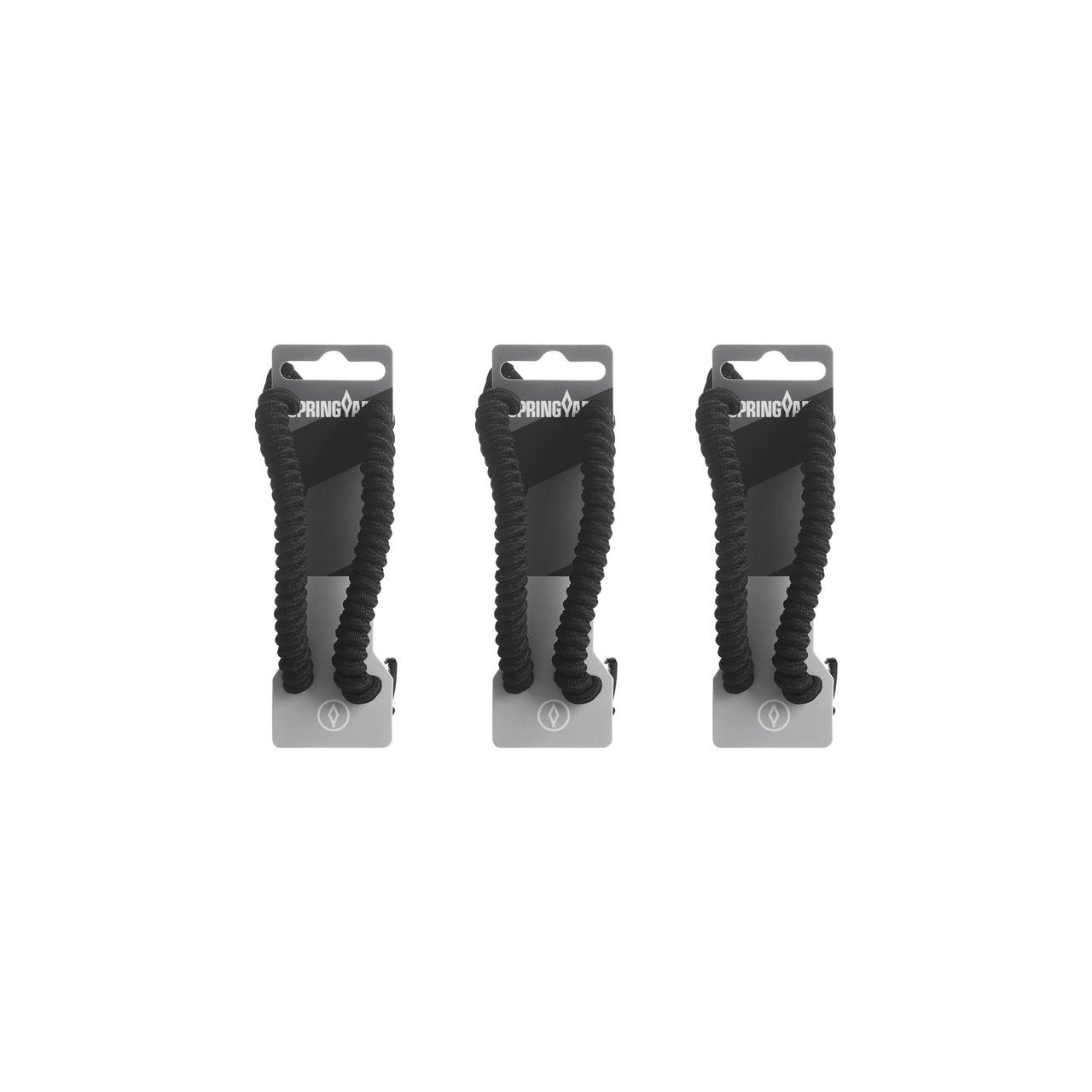 Elastiskt spiralskosnöre svart 3-pack