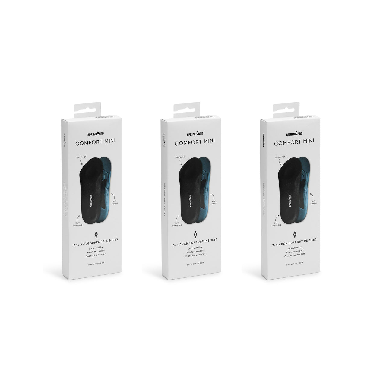 Iläggssula Comfort Mini med hålfotsstöd 3-pack