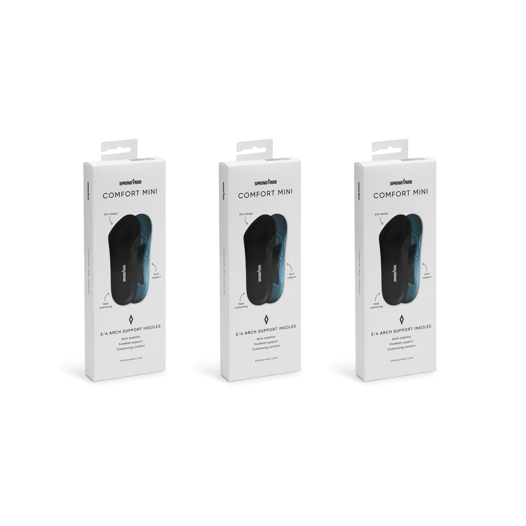 Iläggssula Comfort Mini med hålfotsstöd 3-pack