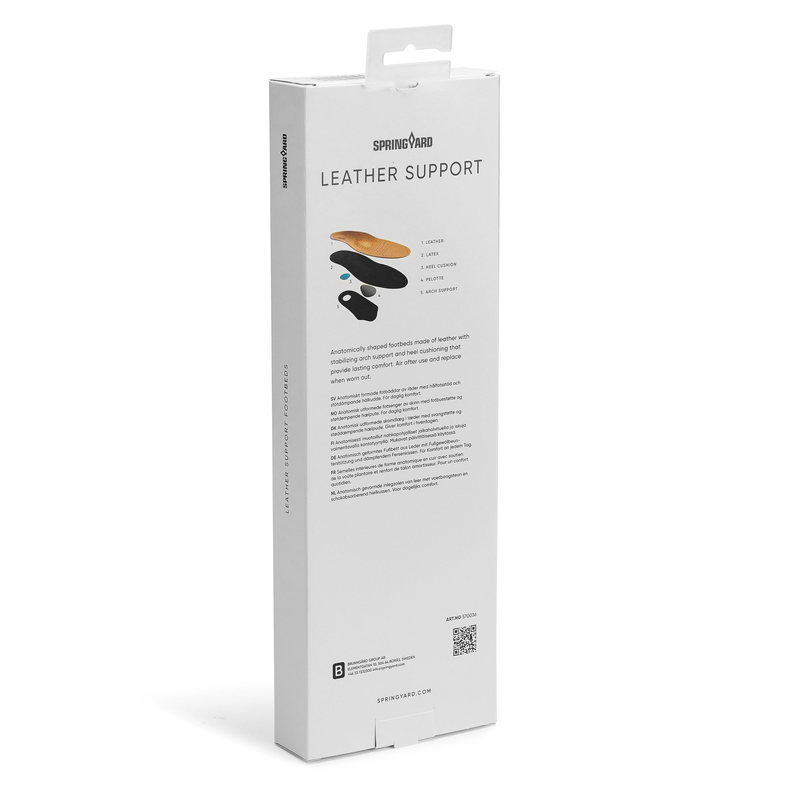 Iläggssula i läder med hålfots- och framfotsstöd 3-pack