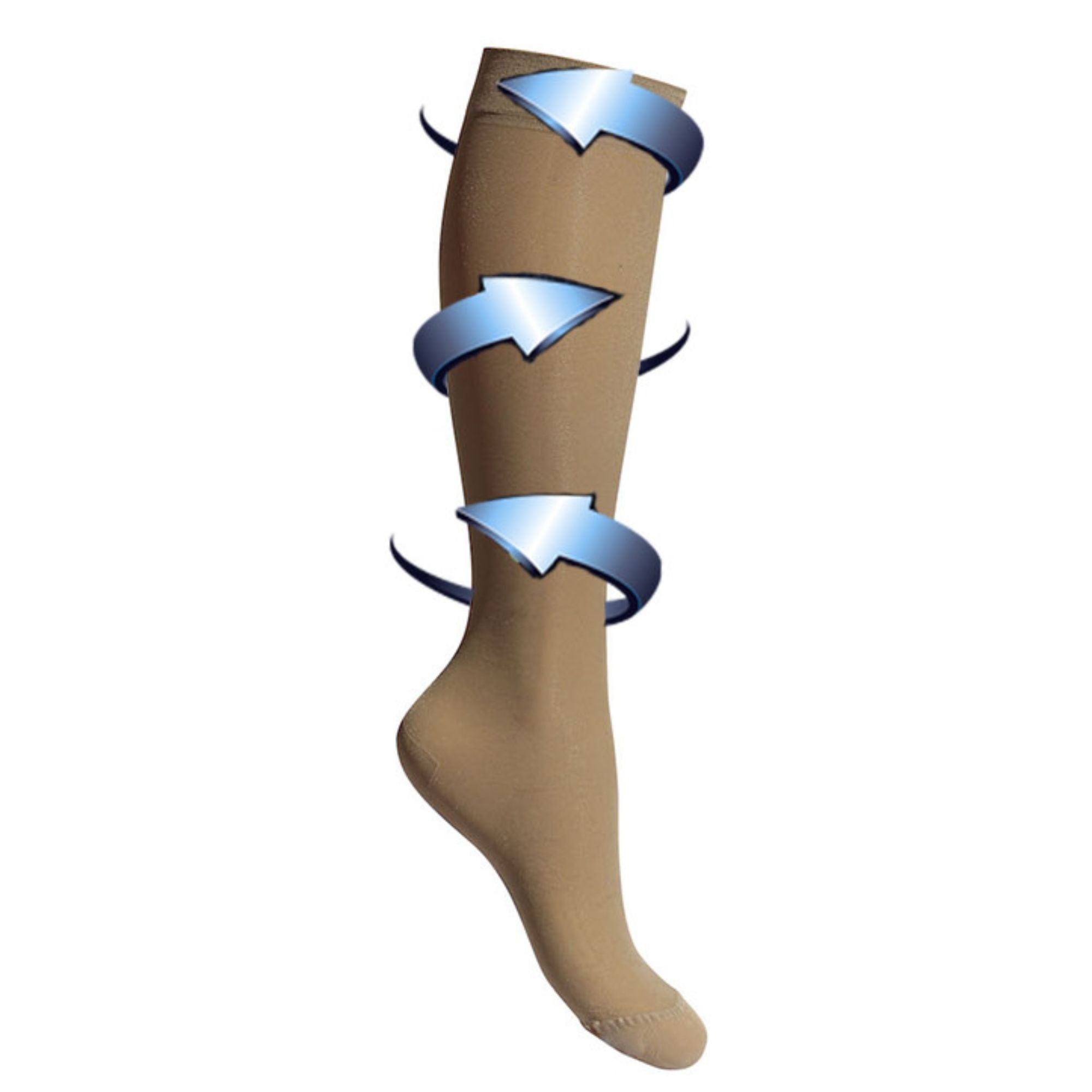 Stödstrumpor extra tunna beige för svullna och trötta ben