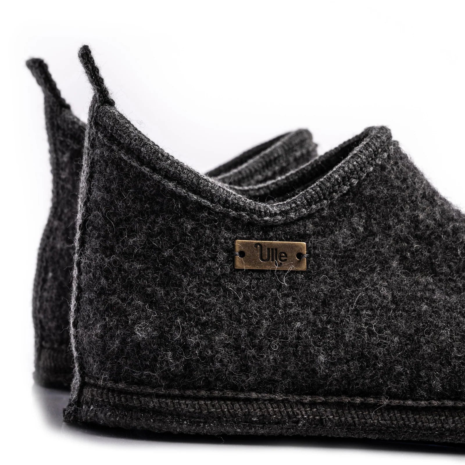 Tofflor Ulle Cottage dark grey melange