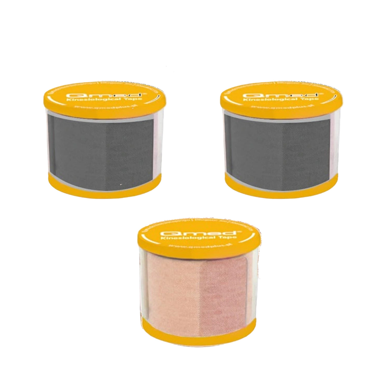 Kinesiotejp svart och beige med hög stretchförmåga 3-pack