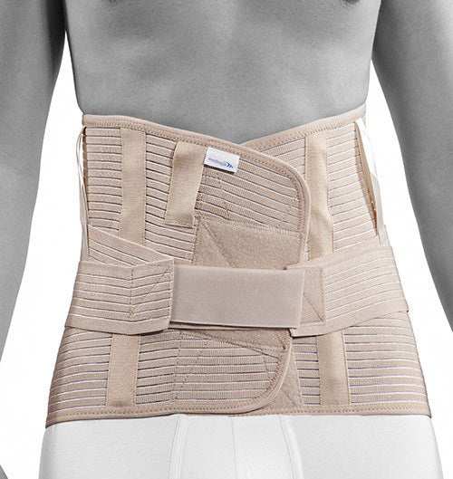 Ryggstöd med extra stabiliserande band hög modell beige