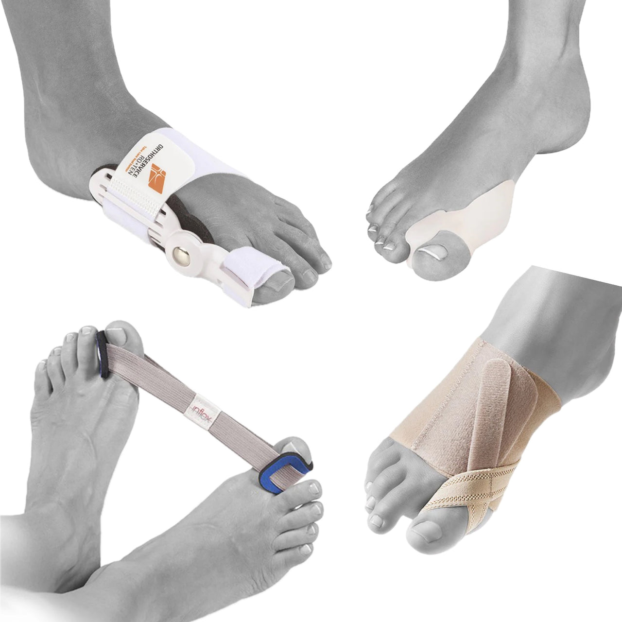 Kit för hallux valgus med stöd, avlastning och rörelseträning
