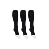 Stödstrumpor med öppen tå svart för svullna och trötta ben 3-pack