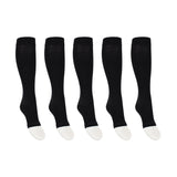 Stödstrumpor med öppen tå svart för svullna och trötta ben 5-pack