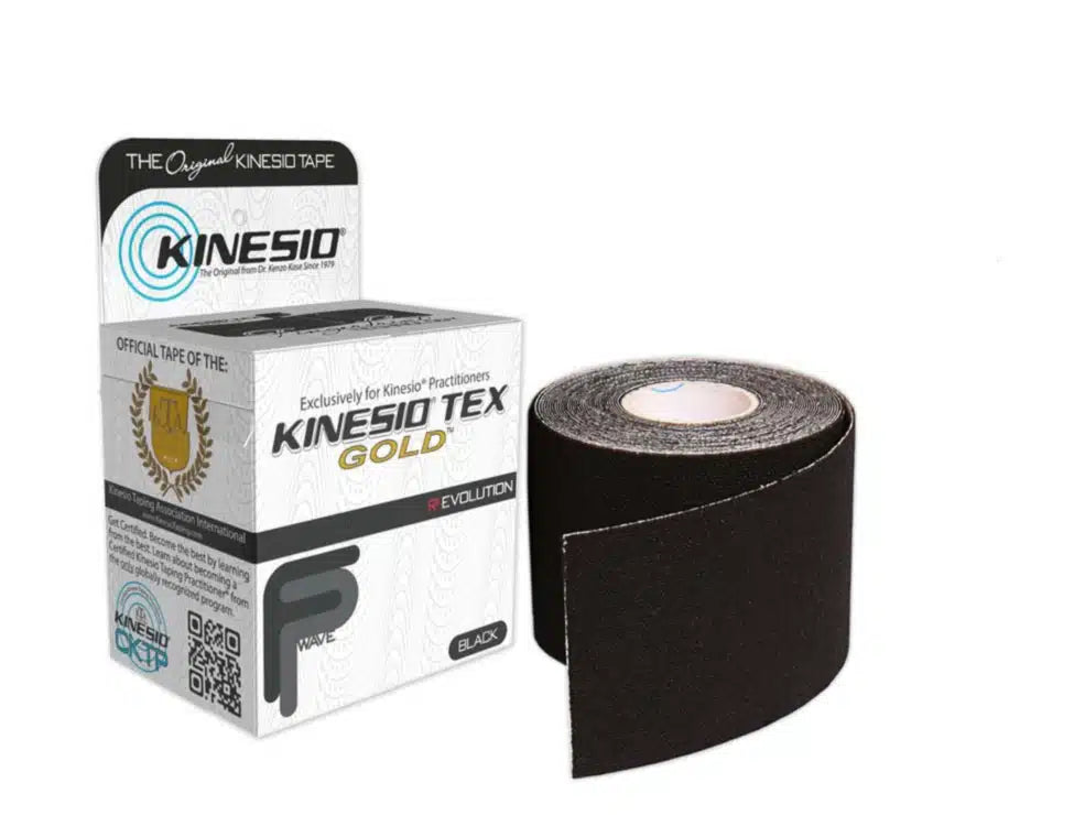 Kinesiotejp Kinesio Tex Gold FP 5 meter svart för sportskador och muskelstöd