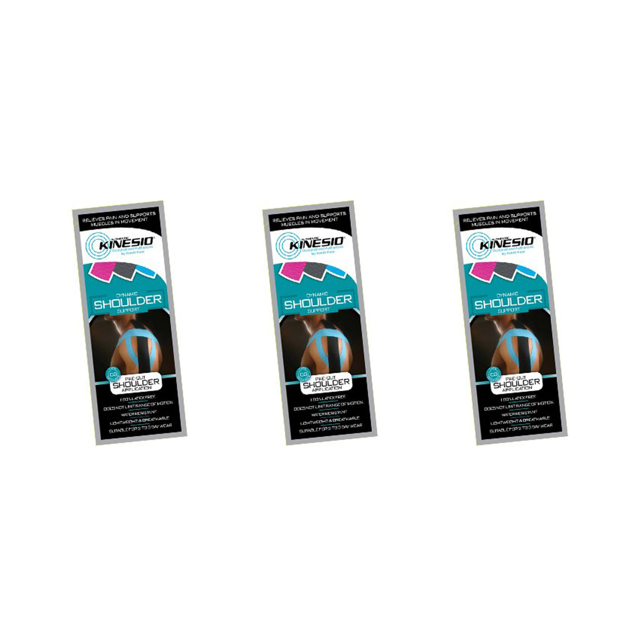 Kinesiotejp Kinesio Tex Pre Cut axel 3-pack