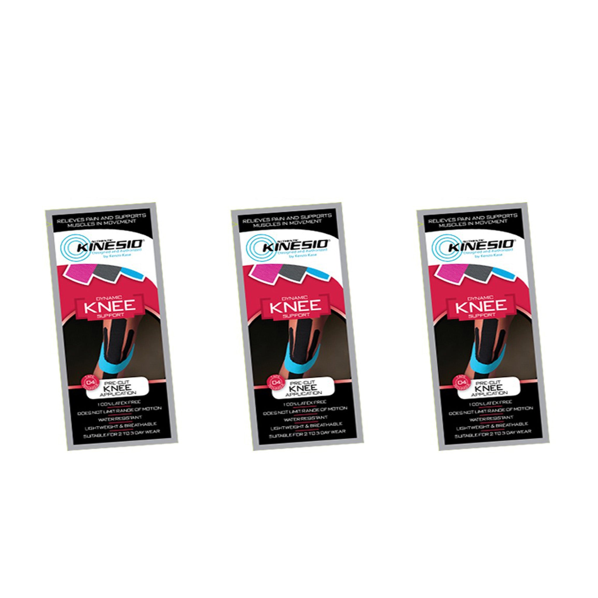 Kinesiotejp Kinesio Tex Pre Cut knä 3-pack