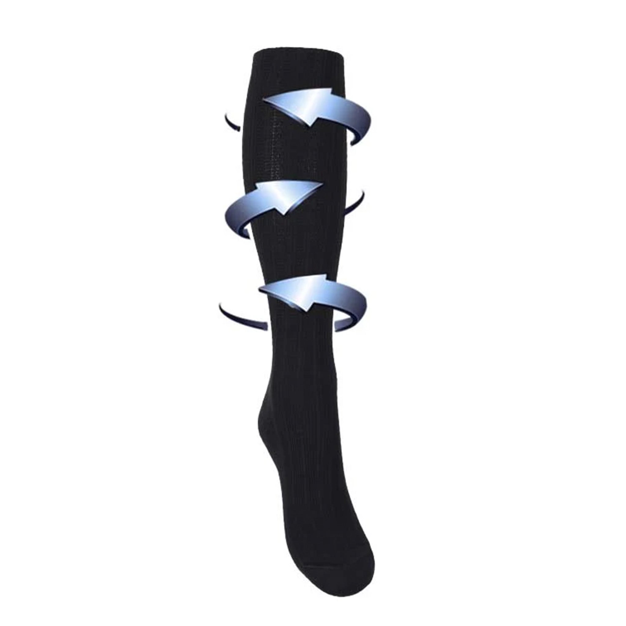 Stödstrumpor svart spetsmönster för svullna och trötta ben