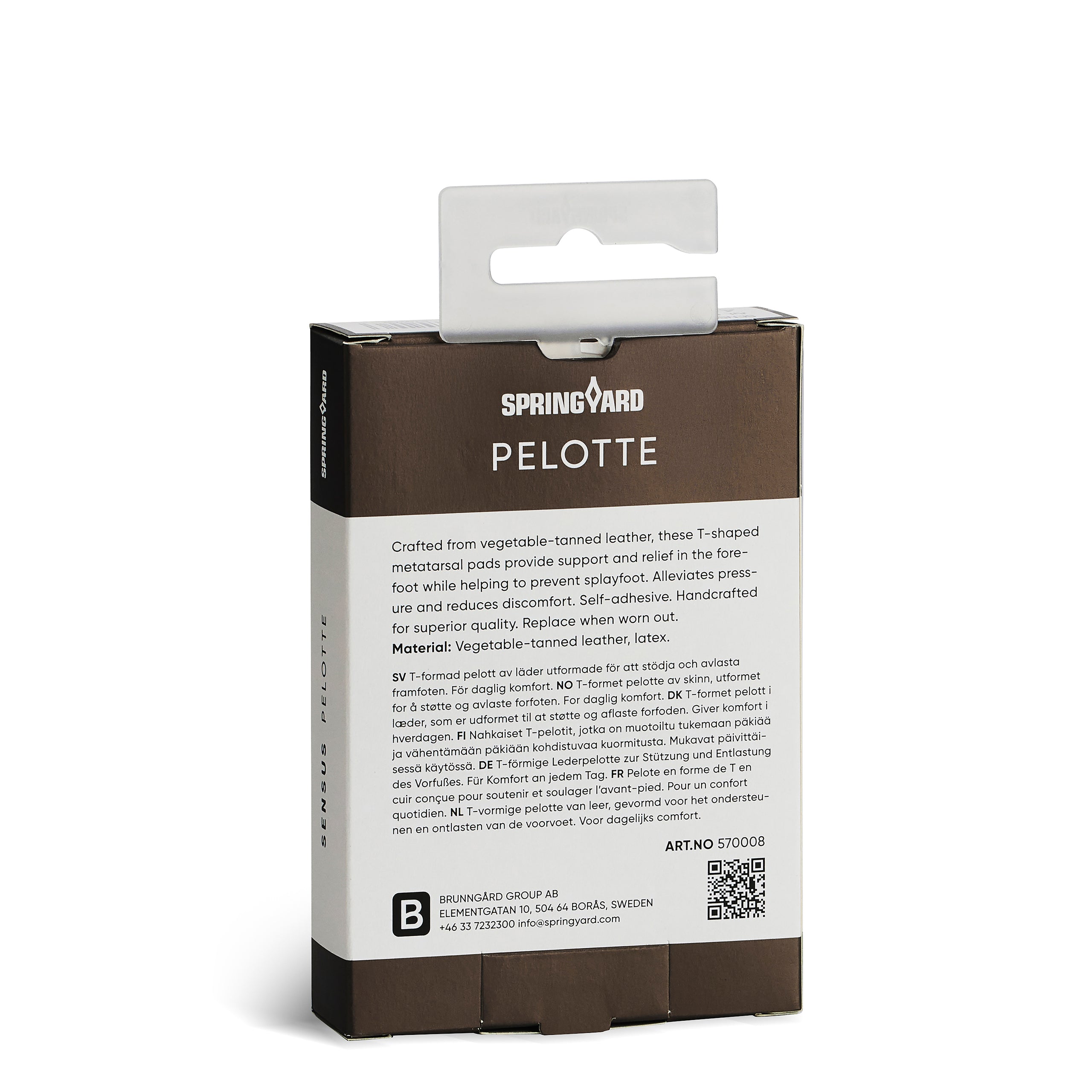 Självhäftande pelotter för avlastning av nedsjunket främre fotvalv