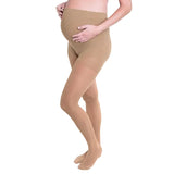 Stödstrumpbyxor gravid beige för minskad svullnad och piggare ben