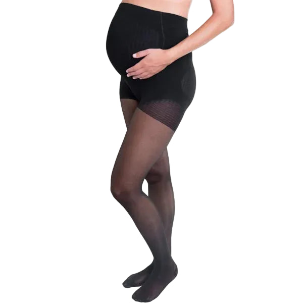 Stödstrumpbyxor gravid svart för minskad svullnad och piggare ben