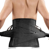 Ryggstöd med extra stabiliserande band hög modell svart