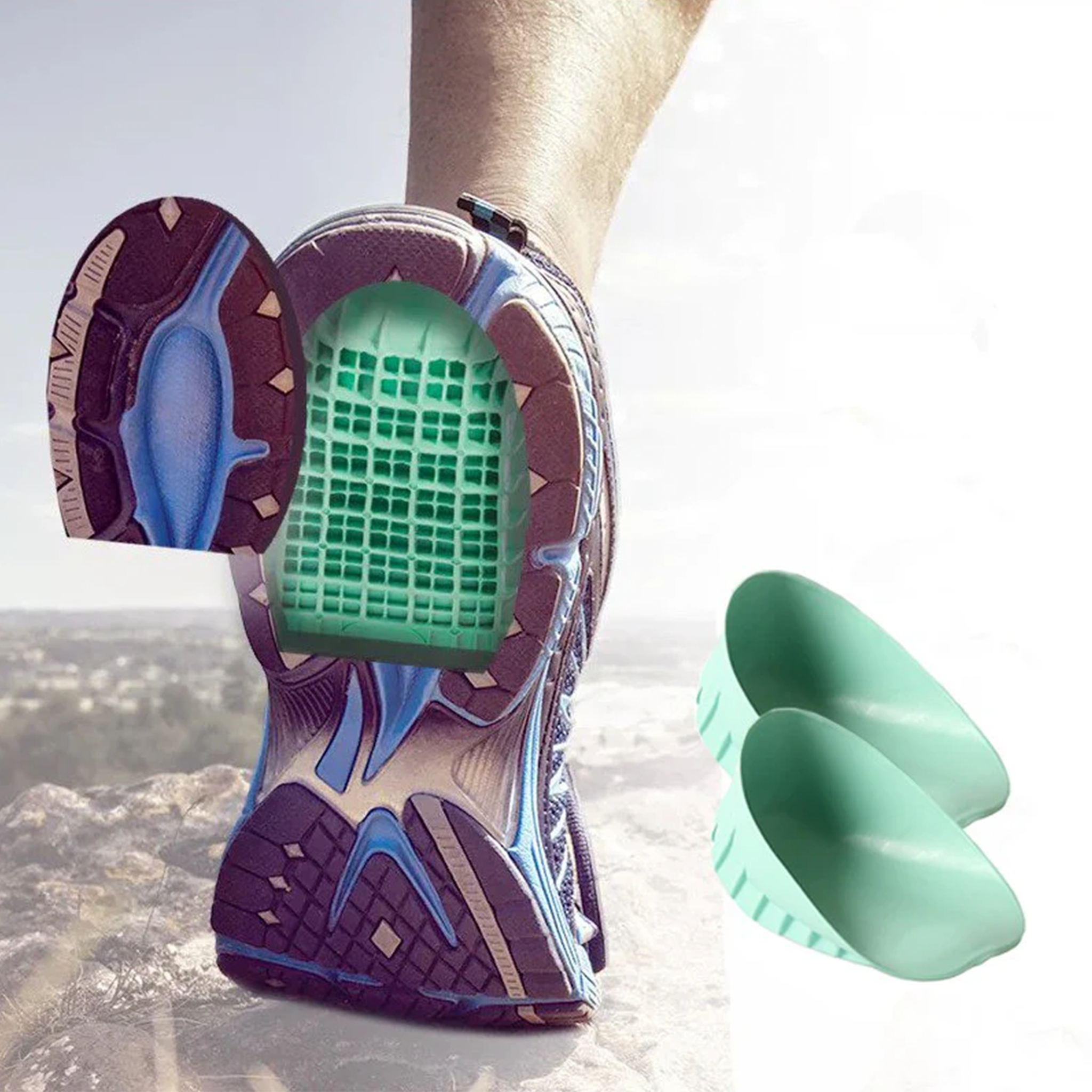 Kit för hälsporre med kompressionsstrumpa & hälkopp