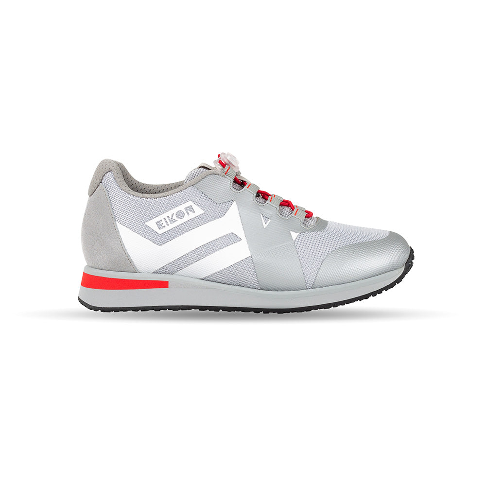 Eikon ortopedisk damsko för stabilitet och komfort i silver/röd