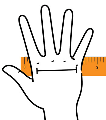 Handske för artros Svart_size-guide