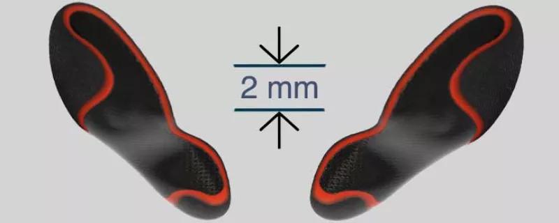 Tar minimalt med plats i skor, kan även användas i trängre vardagsskor 