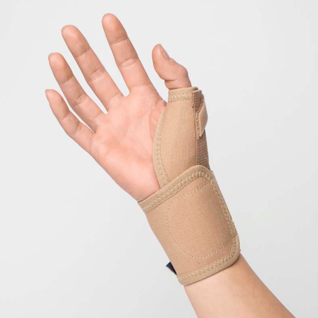 Tum- och handledsstöd med skena